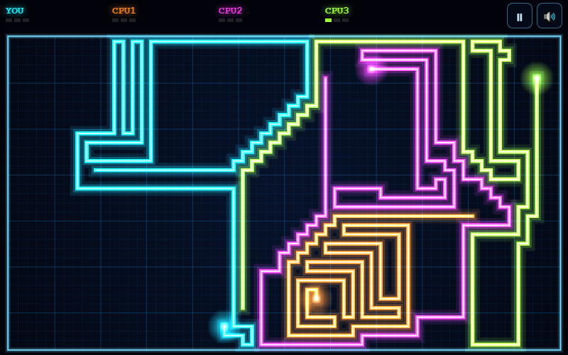 Neon Trails light cycle arena gameplay